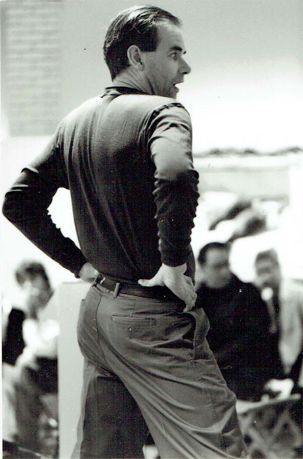 Giles Denmark performing 'The Age of Intimacy', a performance art event on Auguste Rodin's Age of Bronze at the Minneapolis Institute of Art, 5 October 1995