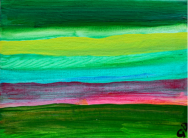 Transformation Aug 8 2021 — acrylic painting by Giles Denmark Mitchell