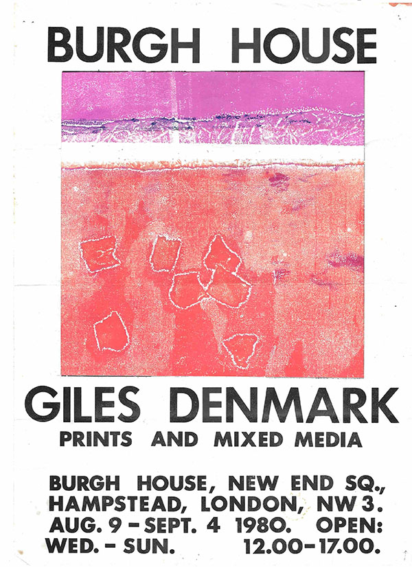 giles denmark exhibition at burgh house, hampstead, london, august 9 - september 4 1980
