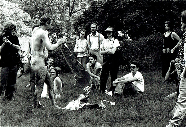 giles denmark photo of performance art - scars - june 1989 at yellow springs institute, chester springs, PA, USA